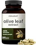 Olive Leaf Extract 30000mg, 240 Capsules | 40% Active Oleuropein, 50:1 Herbal Equivalent – Rich in Polyphenol & Flavonoid Antioxidants for Immune & Heart Health – Non-GMO