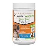 ThunderWunders Hemp Dog Calming Chews | Vet Recommended for Situational Anxiety | Fireworks, Thunderstorms, Travel & More | Made with Hemp Seed, Thiamine, L-Tryptophan, Melatonin & Ginger (60 Count)