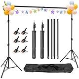 Photo Backdrop Stand, 10x6.5 ft Background Stand for Photoshoot, Hemmotop Adjustable Backdrops Stand for Parties, Photography, Photo Booth, Projector Screen, Movie Screen, Portraits, Streaming