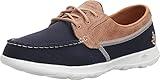 Skechers Performance Women's Go Walk Lite-15430 Wide Boat Shoe,navy,9 W US