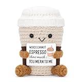 A AIFAMY Funny Positive Coffee, Emotional Support Coffee, Cute Crochet Potato Partner Toy with Positive Card Cheer Up Funny Gag Gifts for Best Friend Birthday Housewarming Women Teacher Fall