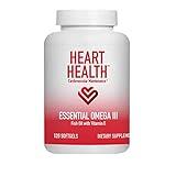 Heart Health Essential Omega 3 Fish Oil with Vitamin E. Helps maintain normal cholesterol levels, healthy blood pressure, promotes joint health. Non-GMO, gluten free. By Market America (120 Soft Gels)