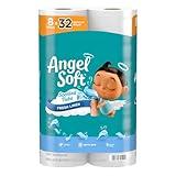 Angel Soft Toilet Paper with Fresh Linen Scented Tube, 8 Mega Rolls = 32 Regular Rolls, Soft and Strong Toilet Tissue