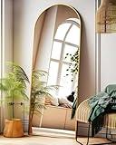 KOMCOTE Arch Mirror Full Length, Floor Length Mirror, Arched Floor Mirror, 58"x18" Wall Mirror Full Length, Gold Floor Mirror, Bedroom Mirror Full Length, Stand up Mirror for Living Room, Gold