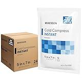 McKesson Cold Compress Instant Ice Pack [24 Pack] Disposable, Ice Packs for Injuries and Pain Relief, 5 in x 7 in
