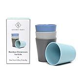 Goobie Baby Bamboo Drinking Cup for Kids, Set of 4 Reusable Eco Friendly Dinnerware for Toddlers, 10 Ounce