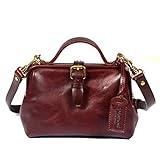 OLD TREND Genuine Leather Satchel Handbag Cowhide Doctor Bag Women's Shoulder Bag (Brown)