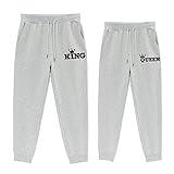 Couple Sweatpants for Him and Her King Queen Matching Couple Sweatpants Couple Outfit for Men & Women 1 PC (Gray-King, 175)