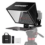 NEEWER Basics X12B Aluminum Alloy Liftable Teleprompter 12" for iPad Tablet Phone DSLR Camera, No Assembly, Remote & App Control, Compatible with iOS Android, Pro for Online Teaching Live Streaming