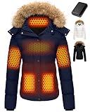 Women Short Heated Jacket Battery Pack Included Puffy Warm Ski Coat Glamping Tent Essentials Ice Skating Accessories Overlanding Gear Snowmobile Equipment Skiing Outfits Suits Extremely Cold Weather