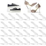 RISETEX Shoe Slots Organizer 24 Pack, Shoe Stackers for a Pair of Shoes,Adjustable Double Layer Stack Shoe Space Saver, 50% Space-Saving Storage Shoe Rack Holder for Closet Organization,White