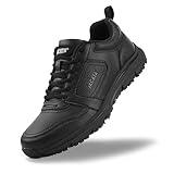 Jacata Non Slip Work Shoes for Men/Women Food Service Arch Support Comfortable Chef Walking Shoes Restaurant Kitchen Crews Health Care Sneakers (Black Size 8.5)