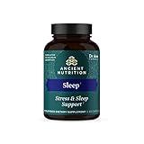 Ashwagandha for Sleep Support by Ancient Nutrition, for Stress and Sleep Support, Promotes Mental Relaxation, Gluten Free, Paleo and Keto Friendly, 60 Capsules