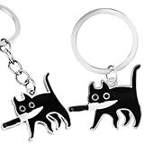 Quadafy 2 Pack Cat Lover Gifts For Women Men Black Cat Decor Funny Keychain, Halloween Gifts, Christmas Valentine's Day Gift, Family and Friends Boyfriend Gifts Girlfriend Gifts Cat Gift