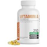 Bronson Vitamin A 10,000 IU Premium Non-GMO Formula Supports Healthy Vision & Immune System and Healthy Growth & Reproduction, 250 Softgels