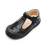 DREAM PAIRS Girls Mary Jane Dress Shoes School Uniform Toe-Protective T-Strap Ballet Flats,Size 8 Toddler,Black,SDFL2402K