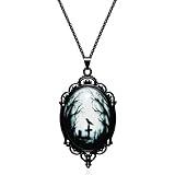 Gothic Necklace as Goth Accessories for Halloween Costume Jewelry for Women, Gothic Jewelry Witch Necklace as Black Choker Goth Gifts, Raven Vampire Pendant Necklace as Punk Grunge Accessories