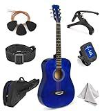 Classical Acoustic Guitar For Kids By MasterPlay- 30” Beginner Guitar For Learners- Accoustic String Guitar Starter Kit: Guitar Bag, Tuner, Strap, Extra Strings, Picks, Wash Cloth, Capo (Blua)