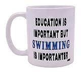 Rogue River Tactical Funny Sarcastic Coffee Mug Education is Important But Swimming Is Importanter Novelty Cup Great Gift Idea For A Swimmer Swim