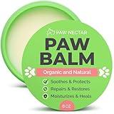 Paw Nectar Dog Paw Balm (8oz) - Heals, Repairs & Restores Dry, Cracked & Damaged Paws - 100% Organic & Natural Cream Butter, Wax, Moisturizer & Protection for Dog Feet & Foot Pads - Effective & Safe