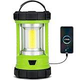 Rechargeable Camping Lantern, 3000LM 5 Light Modes Camping Light 4400 Capacity Phone Charger LED Impact-Resistant Flashlight Lantern Portable Waterproof Hurricane Lanterns for Emergency(Pale Green)