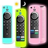 (3 Pcs) ONEBOM Fire Stick Remote Cover 3rd Gen, Glowing in The Dark, Anti Slip Protective Silicone Firestick Cover Compatible with Firestick 4K / 4K Max/Fire Stick Lite Voice Remote