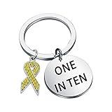 CENWA Endo Awareness Jewelry One In Ten Keychain 1 in 10 Endometriosis Gift For Infertility Mom (ONE IN TEN K)