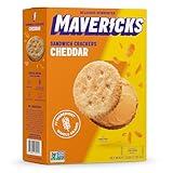 Mavericks Sandwich Crackers Cheddar - Cheese Filled Whole Grain Sandwich Cracker Snack Packs, Non-GMO - 7 oz Box (1 Pack)