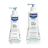 Mustela Baby Bath Time Gift Set - Baby Skin Care Essentials with Natural Avocado - Contains Hydra Bebe Body Lotion 10.14 fl. oz. & Gentle Cleansing Gel 16.9 fl. oz. - 2 Items Set