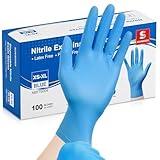 Schneider Nitrile Exam Gloves - M, 100-ct Box,Blue Disposable Gloves, Latex Free, Powder Free, Medical Gloves for Cooking, Cleaning, Examination