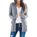 Cyber of Monday Deals 2023 Clothes Women's Cardigan Chunky Open Front Button Sweaters with Pockets Loose Slouchy Oversized Fall Outerwear Coat Fall Outfits Women Trendy Gray L