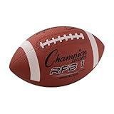 Champion Sports Rubber Football – Durable All-Weather Football with Enhanced Grip - Backyard Play & Training - Official Size