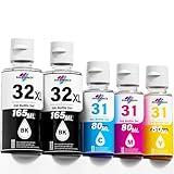 31 Ink Bottle Set Compatible for HP 32XL Black Ink Bottle Replacement for HP Smart Tank 6001 5101 5000 7602 7301 651 7001 7002 5102 7300 7302 5103, Smart Tank 32 Ink for Plus 551 570 580 750 Printers