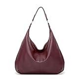 ASBEFORE Hobo Bag for Women, Leather Tote Bag, Shoulder Purse Handbag with Zipper