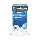 ScarAway Advanced Clear Silicone Scar Sheets, Medical Grade Silicone Strips (1.5" x 3") Scar Treatment and Prevention for Surgical, Burn, Body, Hypertrophic & Keloid Scar Treatment, 6 Clear Sheets