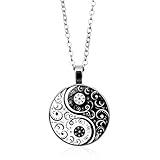 Yin Yang Pendant Necklace Chinese Philosophy Taoist Symbol Talisman Taichi Yoga Stainless Steel Charm Pendant Necklace Necklace for Women Men Girlfriend Boyfriend Valentines Birthday Thanksgiving