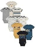 Onesies Brand Baby Boys' 8-Pack Short Sleeve Mix & Match Bodysuits, Dangerously Cute Tiger, 12 Months