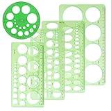 Circle Template 5 Pieces Plastic Circle and Oval Measuring Templates Circle Guide Stencil Geometry Rulers Geometric Drawings Templates for Office School Building Formwork Drawings Template