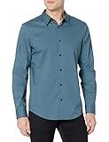 Calvin Klein Men's Stretch Cotton Monogram Logo Button Down Shirt