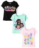 The Children's Place,Baby Girls,and Toddler Assorted Everyday Short Sleeve Graphic T-Shirts,Multipacks,Drama/Girl Words/Gummy Bears 3-Pack,5 Years