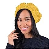 BG Soft Knit Solid Color Beanie, Chic, and Lightweight Crochet Knitted Style Beanie Hat for Women, One Size Slouchy - Yellow