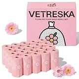 VETRESKA Dog Poop Bags Lavender Scented Pet Waste Bags Leak Proof & Extra Thick Waste Bags for Dog Walking and Cat Litter 300 Counts 20 Refill Rolls 9 * 13 inches