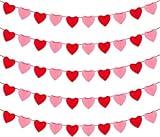 Valentines Day Decor Felt Heart Garland,Valentines Day Decorations Pink & Red Hanging String Hearts - NO DIY,Valentine's Day Banner Decor for Home Office Wedding Anniversary Birthday Party Supplies