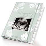 Pregnancy Journal, Pregnancy Announcements - 80 Pages Hard Cover Pregnancy Book For Mom To Be Gift - Pregnancy Gifts For New Moms - First Time Expecting Mom Gift - Baby Memory Book (Sage)