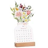 2025 Creative Flower Desk Calendar, Vase Shaped New Year Monthly Calendar Planner 3.9" x 9.4"