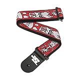 D'Addario Guitar Strap, Joe Satriani 'Up in Flames' Design, 50mm Wide Tubular Nylon, Adjustable from 35' to 59.5', Guitar Accessories
