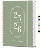 Planner 2025-2026, Academic Year Weekly and Monthly Calender Planner, July 2025 - June 2026, Spiral Bound School Planning Tool, Perfect for Teacher, Student, Women & Men - A5 (6.3" x 8.5"), Green