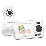 Hellobaby HB30 Video Baby Monitor with Digital Camera and Audio, No WiFi No App Safety Baby Monitor, 8 Languages, Auto Night Vision, 1000ft Transmission Range, 2.4 inch Portable Screen, White