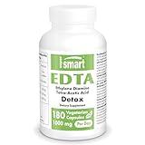 Supersmart - EDTA 1000mg per Day - Calcium Disodium EDTA Supplement | Non-GMO & Gluten Free - 180 Vegetarian Capsules