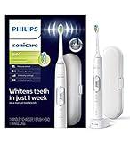 PHILIPS Sonicare ProtectiveClean 6100 Rechargeable Electric Toothbrush, with Pressure Sensor, 3 Cleaning Modes, SmarTimer and QuadPacer, 14-Day Battery Life, Travel Case, White, Model HX6877/21